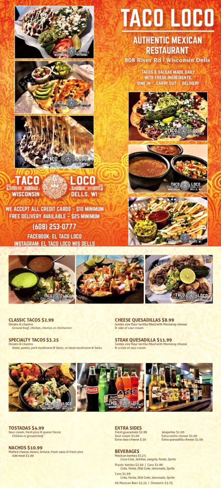 El Taco Loco El Taco Loco Menu - American Menu in Wisconsin Dells, WI