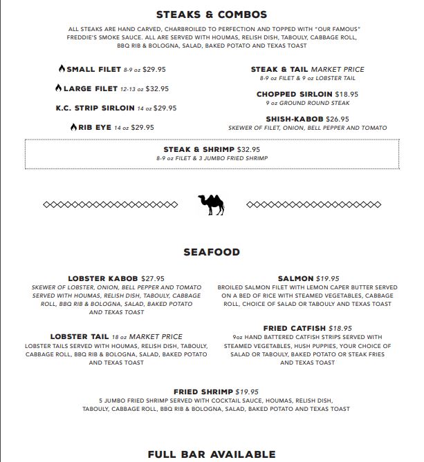 Freddie's BBQ & Steakhouse Freddies BBQ Menu - American Menu in Sapulpa, OK