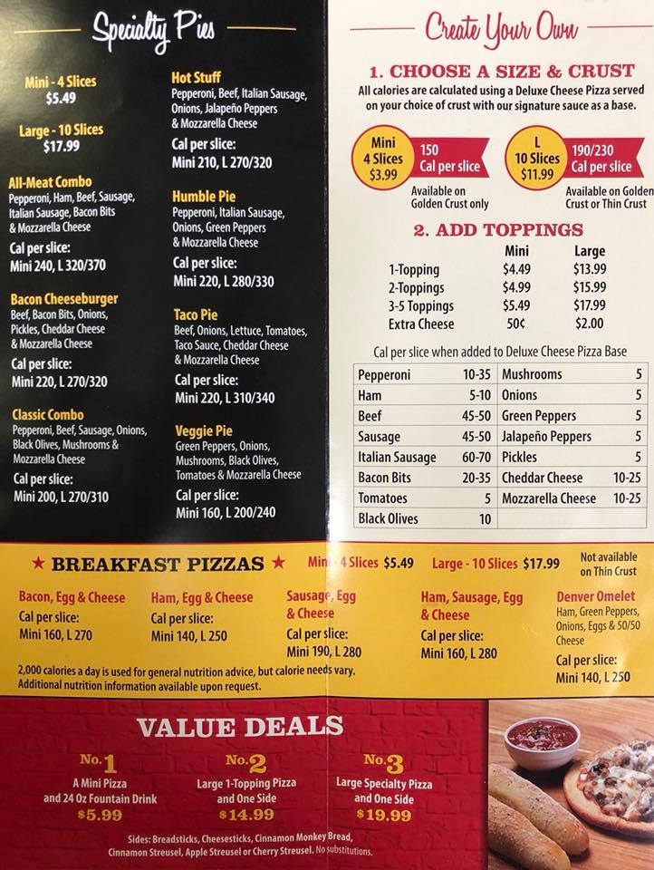 Godfather's Pizza Express Godfathers Pizza Menu - Fast Food Menu in Sturgis, KY