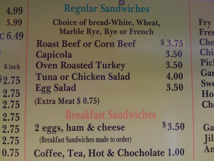 Kathy De's Deli Kathy Des Deli Menu - Cafe Menu in Chicago, IL