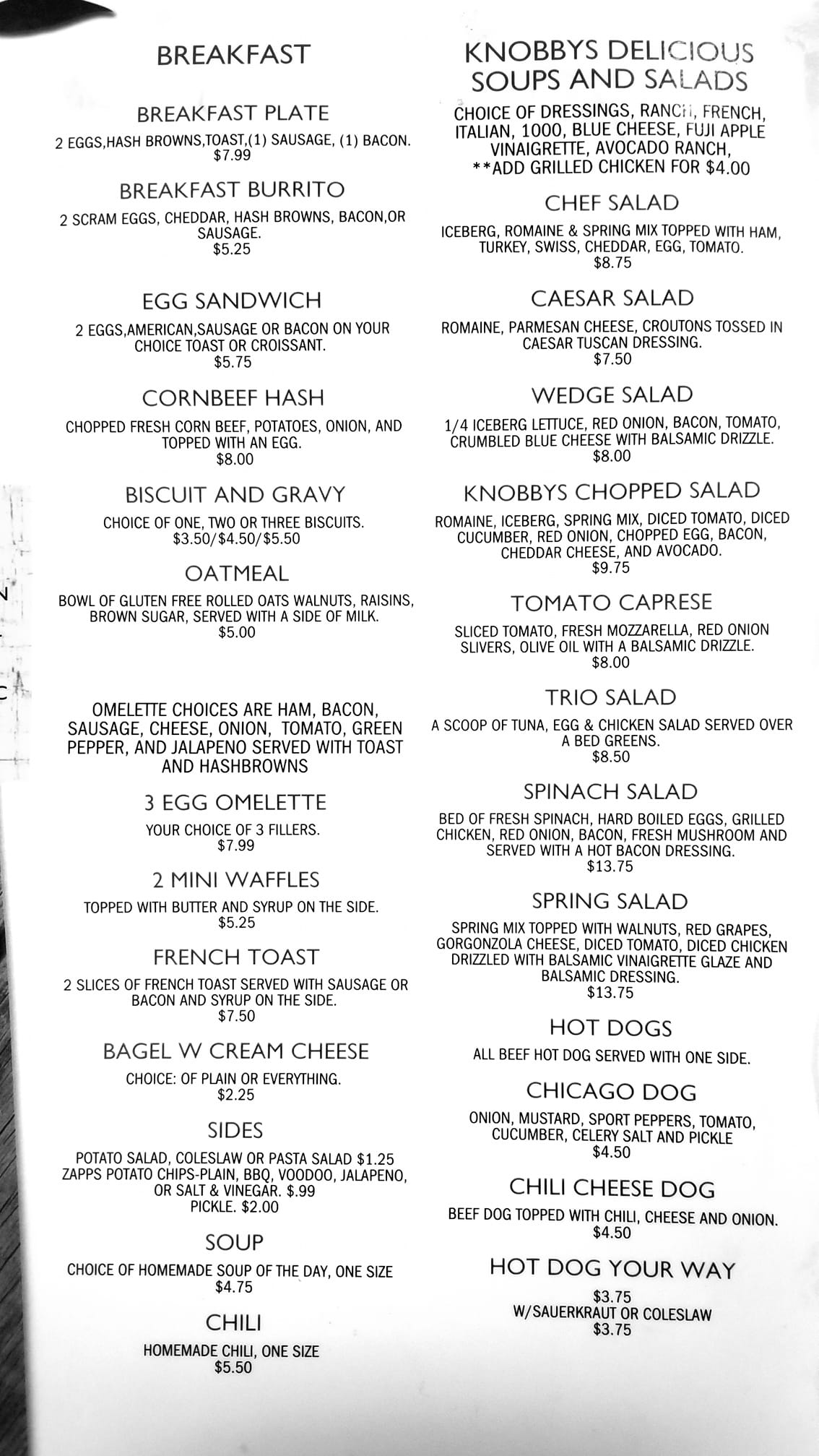 Knobby's Deli Knobbys Deli Menu - Deli Menu in Campbellsville, KY