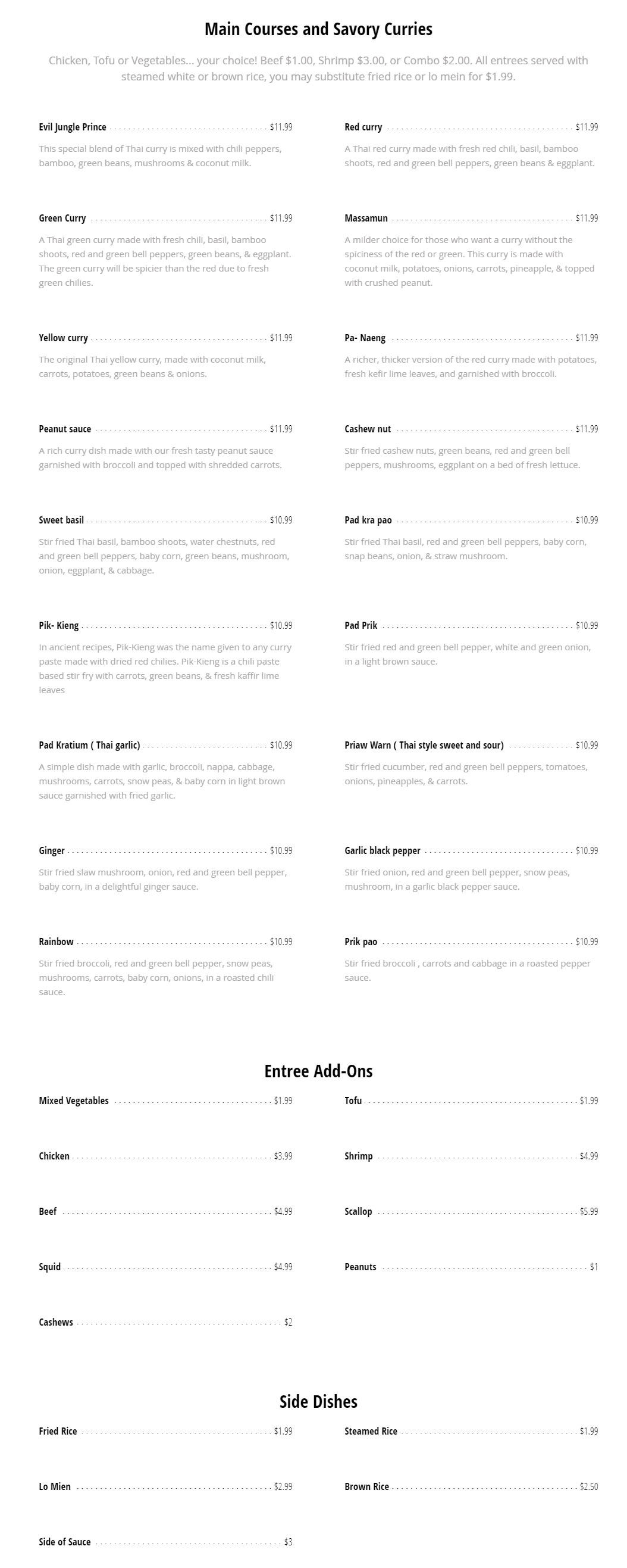 Little Bangkok Little Bangkok Menu - American Menu in Knoxville, TN