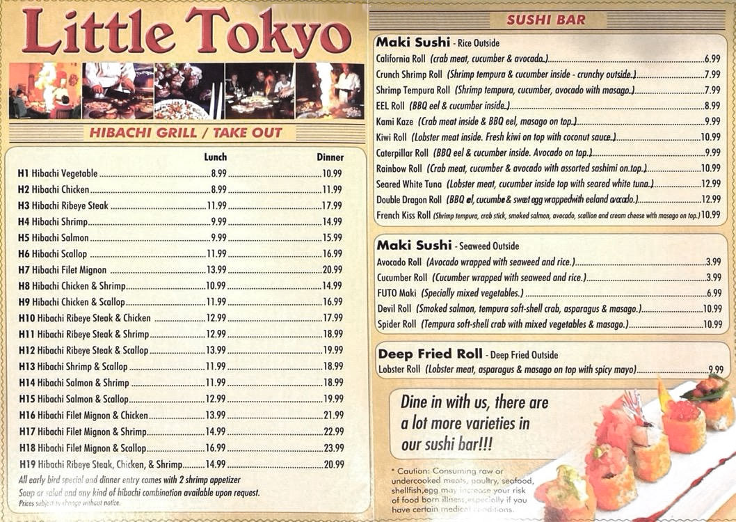 Little Tokyo Cafe Little Tokyo Cafe Menu - American Menu in Knoxville, TN
