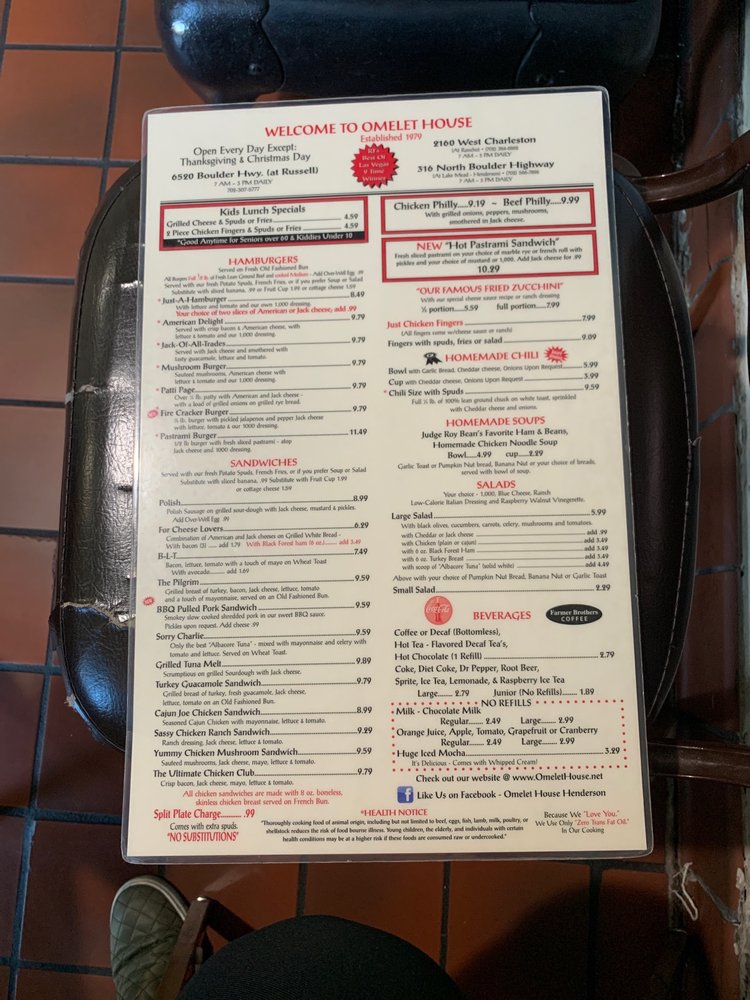 Omelet House Omelet House Menu - American Menu in Henderson, NV