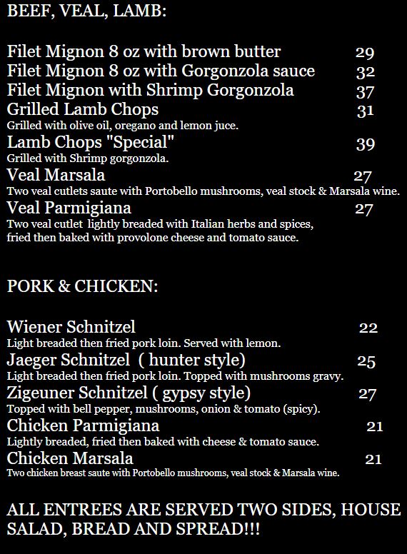 Osman's Restaurant Osmans Restaurant Menu - American Menu in Mobile, AL