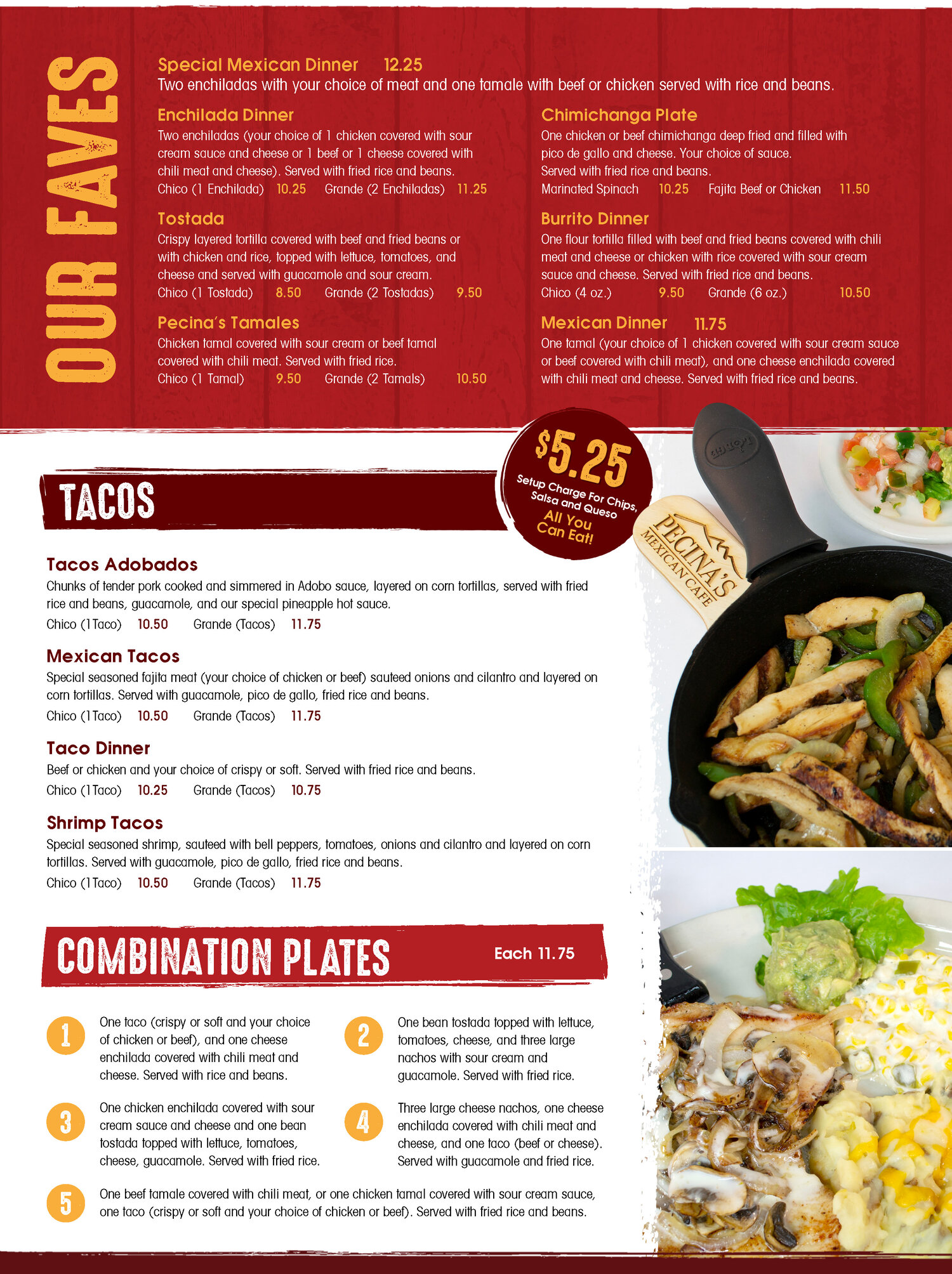 Pecina's Mexican Cafe Pecinas Mexican Cafe Menu - American Menu in Weatherford, OK