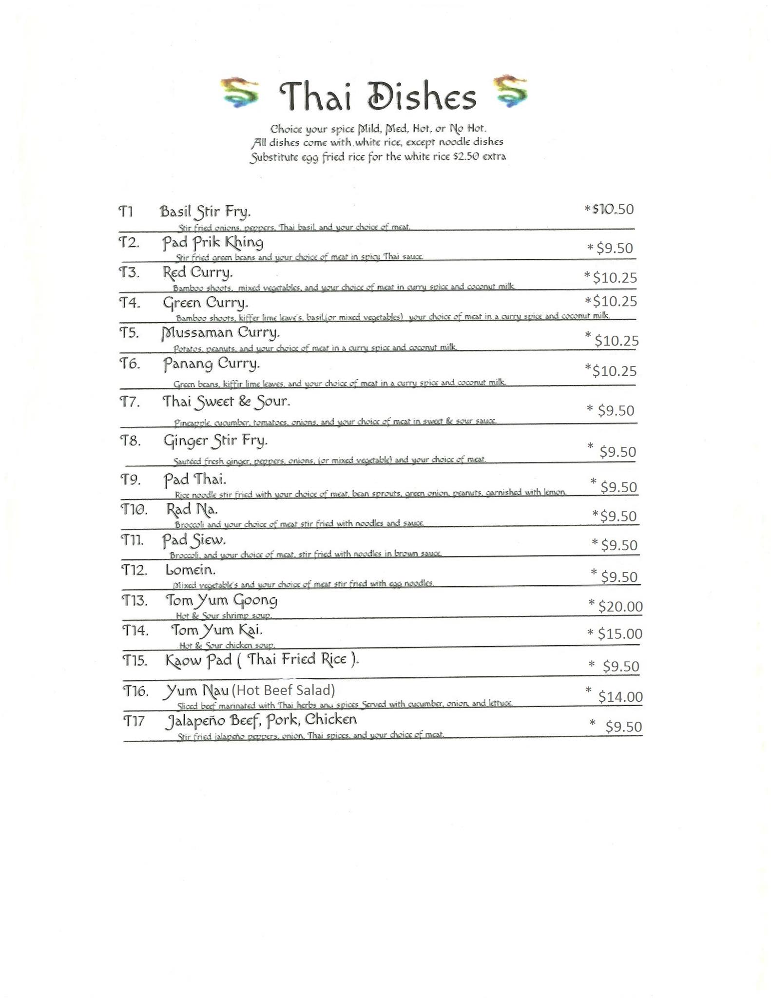 Saeng's Orient Saeng's Orient General Menu - Thai Menu in Clovis, NM