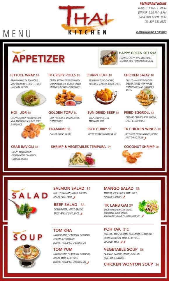 Thai Kitchen Restaurant Thai Kitchen of Casper Menu - American Menu in Casper, WY