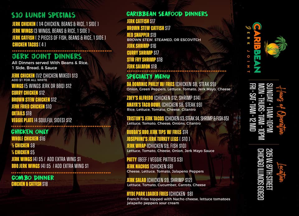 Caribbean Jerk Joint - Stony Caribbean Jerk Joint - Stony General Menu - Jerk Joint Menu in Chicago, IL