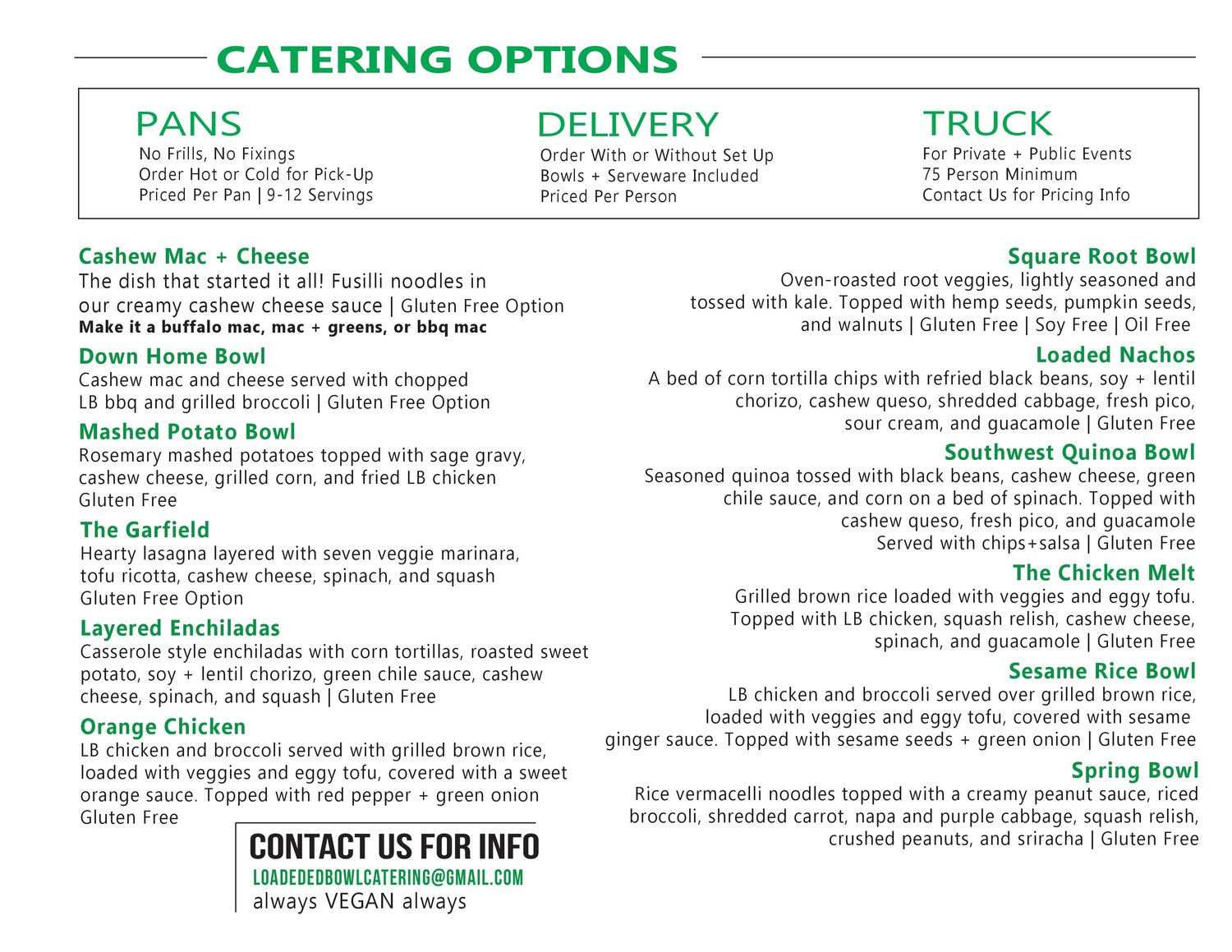 The Loaded Bowl The Loaded Bowl Menu - American Menu in Oklahoma City, OK