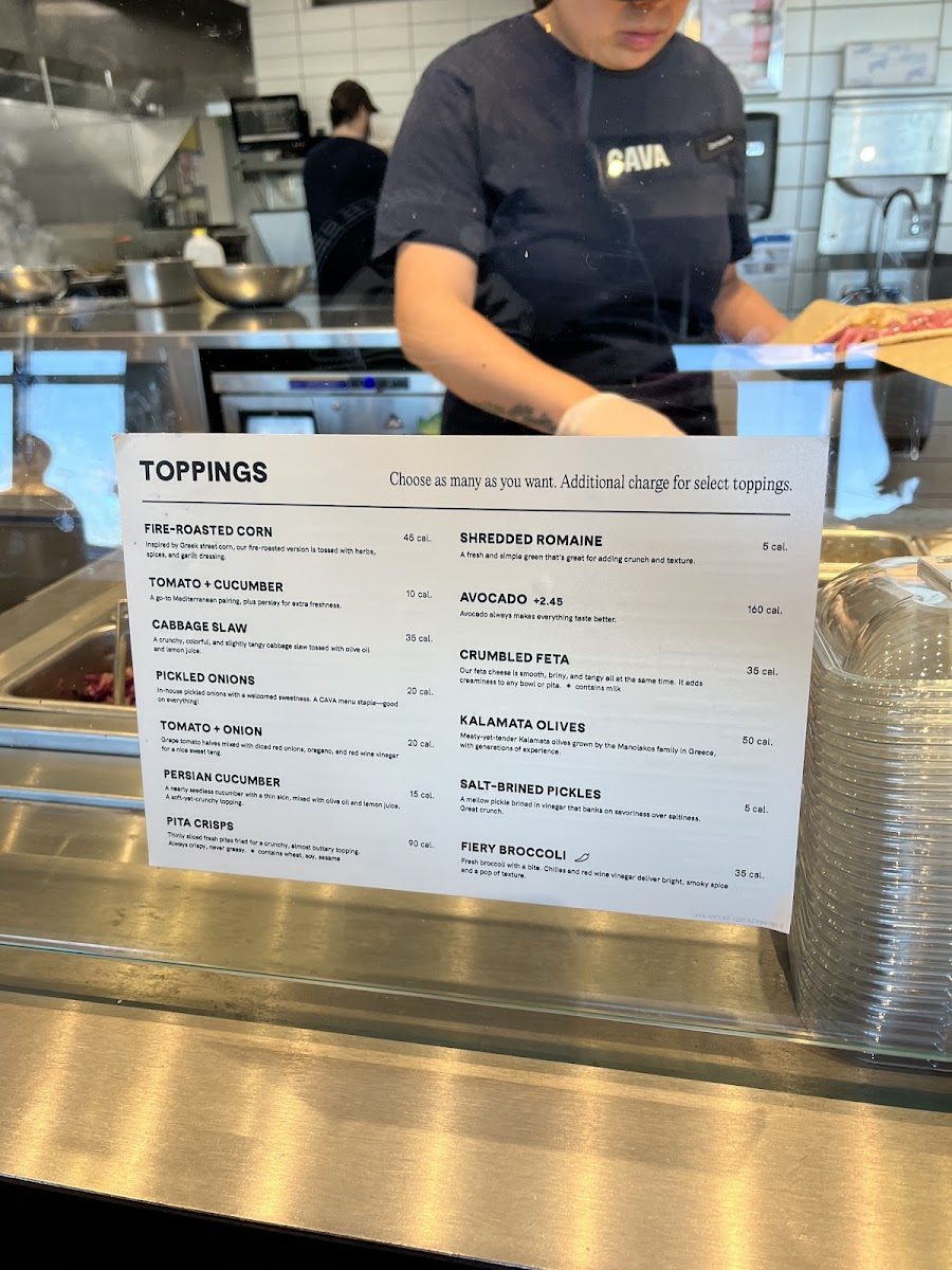 CAVA CAVA General Menu - Restaurant Menu in Fayetteville, AR