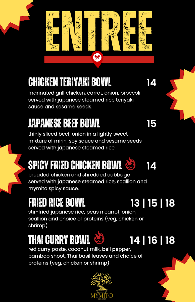 MYMITO MYMITO General Menu - Restaurant Menu in Bentonville, AR