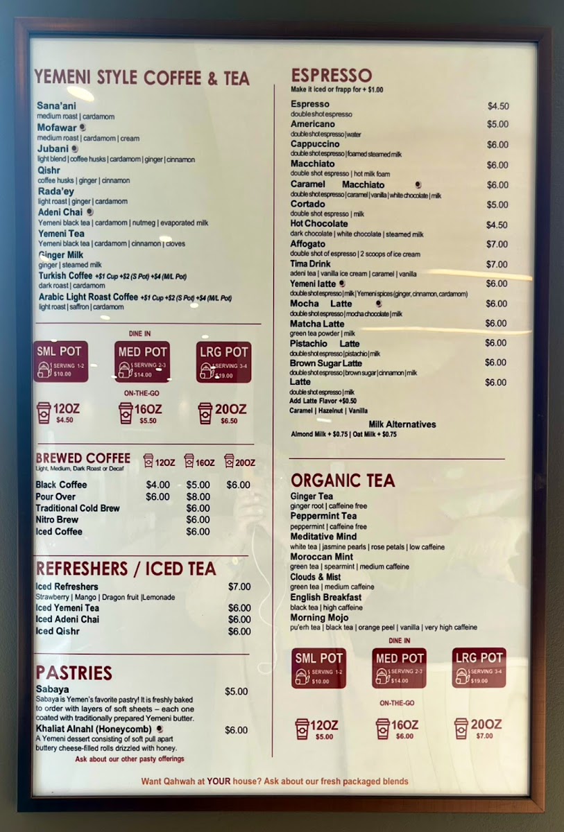 Qahwah House Coffee - Minneapolis Qahwah House Coffee - Minneapolis General Menu - Cafe Menu in Minneapolis, MN