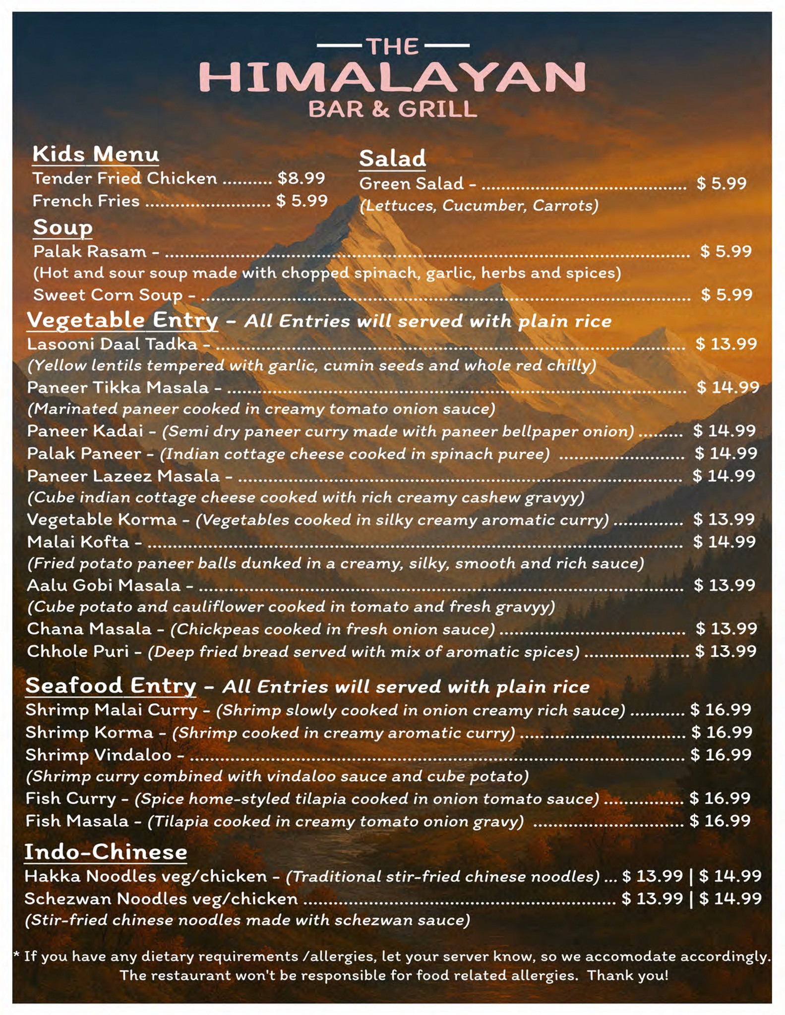 General Menu